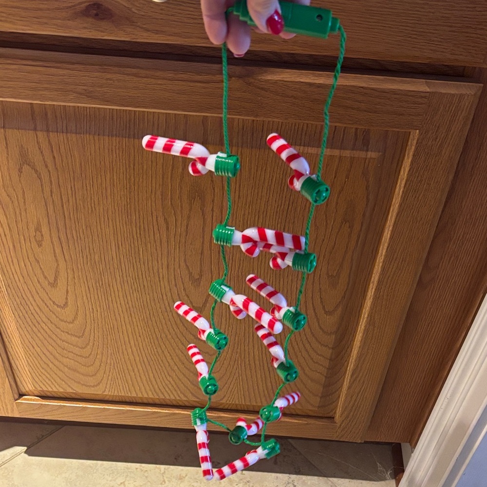 Christmas  Candy Cane light up necklace new